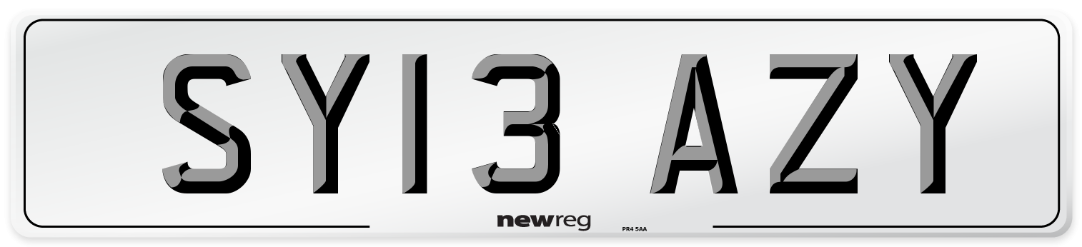 SY13 AZY Number Plate from New Reg